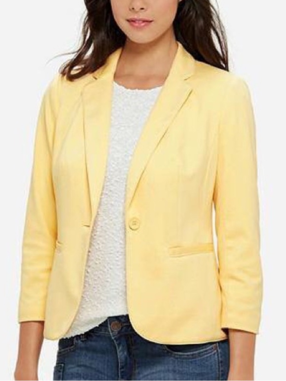 The Limited Pale Yellow Single-Button Blazer NWT